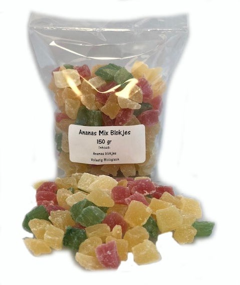 Ananas Mix blokjes 150 gram
