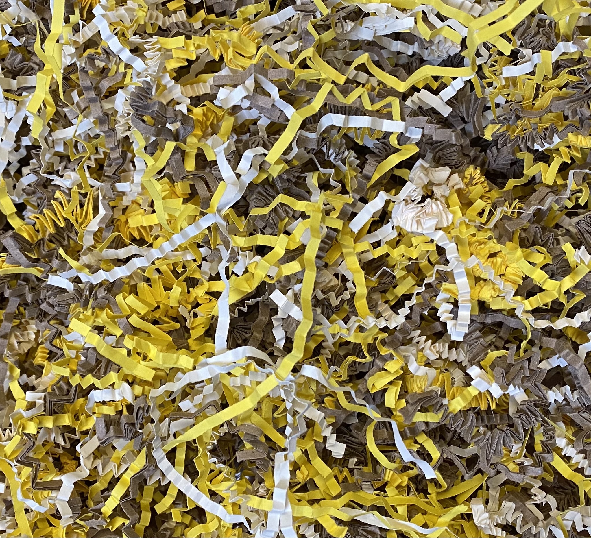 Papieren sliertjes gemengd Ivory yellow