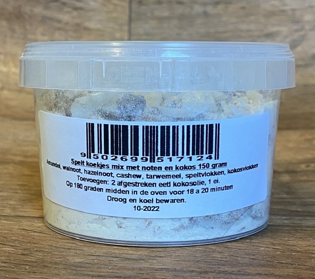 Spelt koekjes mix met noten en kokos