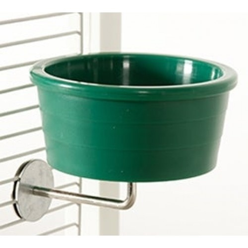 Plastic Voerbak met RVS bevestiging Medium