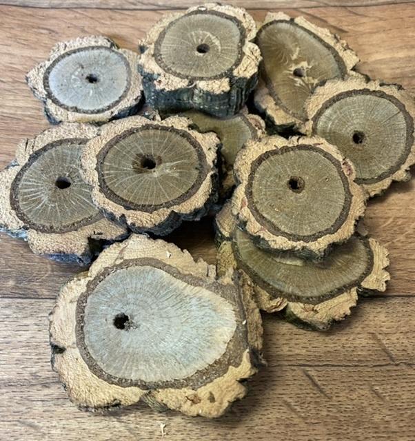 Cork trunk discs medium/large 5 to 8 cm per 4