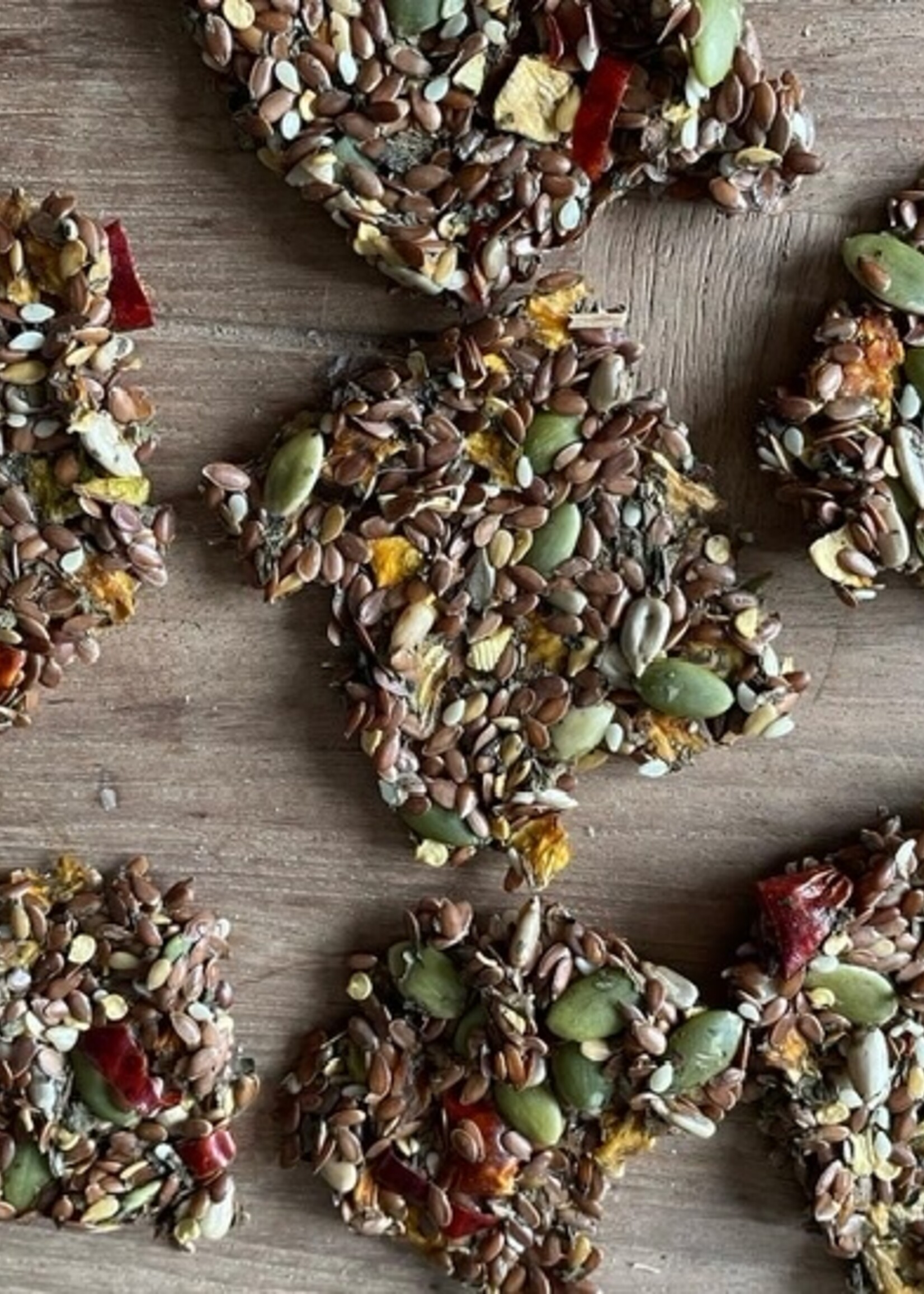 Gaaien-frutsels Flaxseed snacks pumpkin pepper