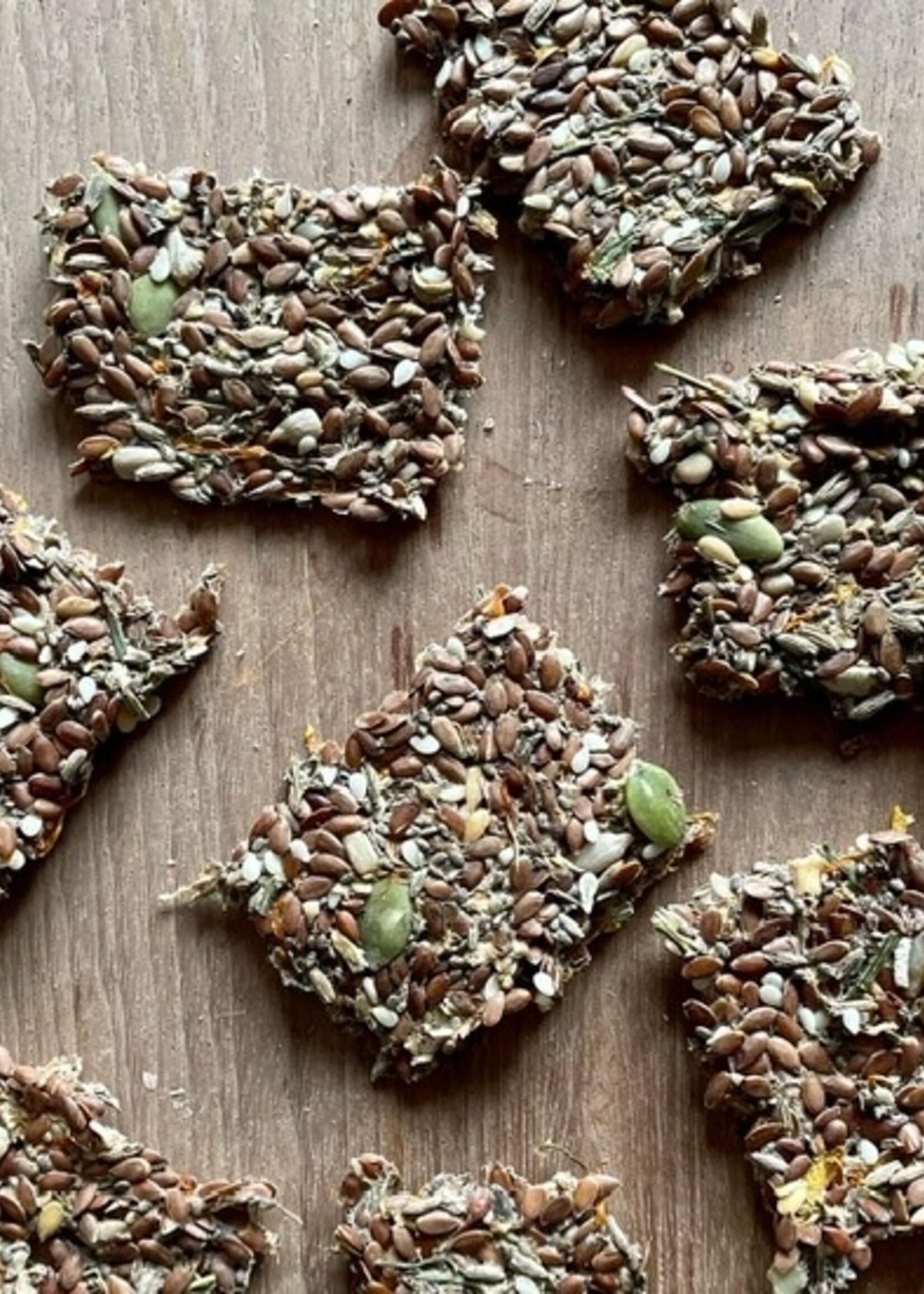 Gaaien-frutsels Lijnzaad snacks- Bloemen en chiazaad