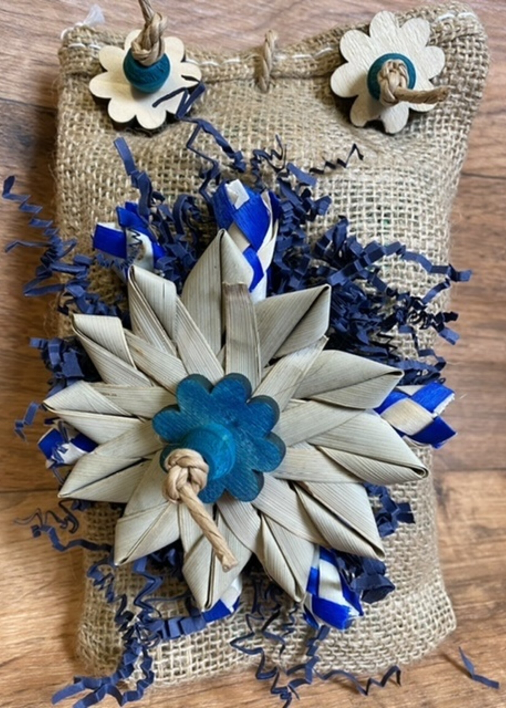 Gaaien-frutsels Jute filled bag small