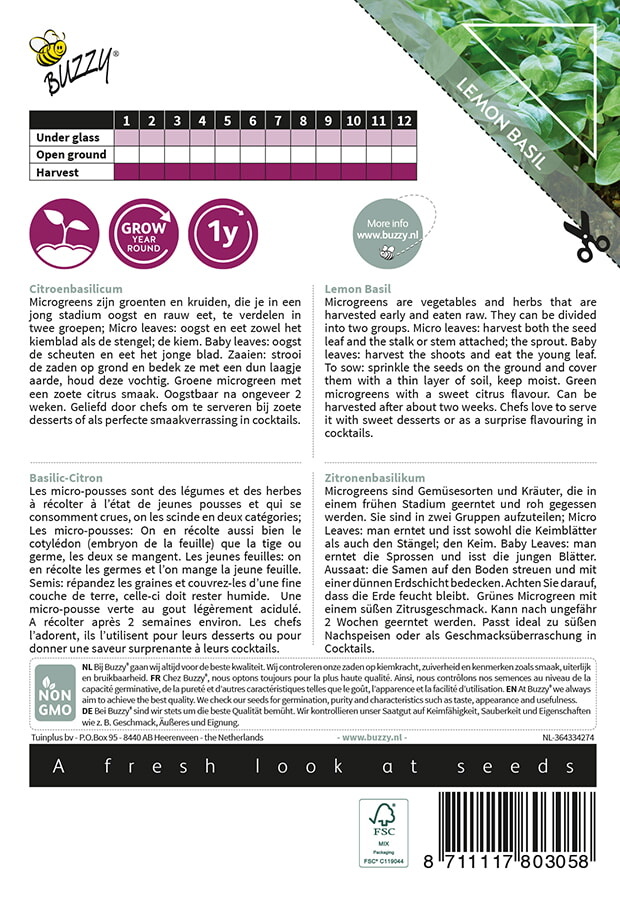 Microgreens Citroen basilicum