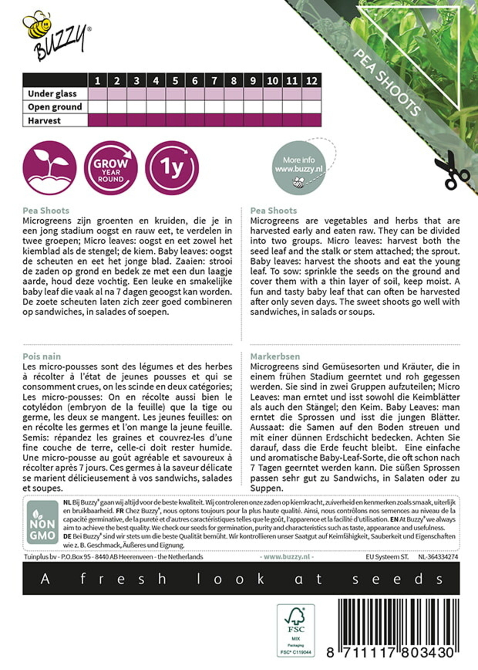 Buzzy Microgreens Peashoots