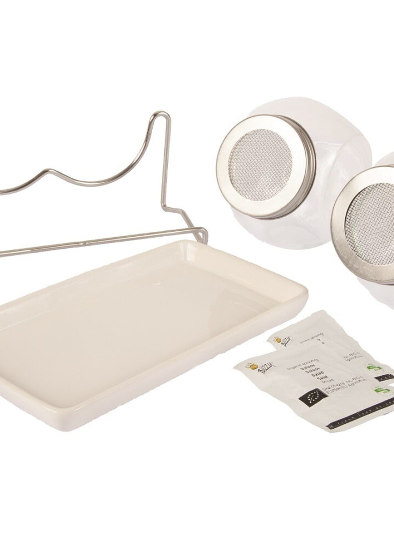 Buzzy Organic Sprouting Duo pot met schaal