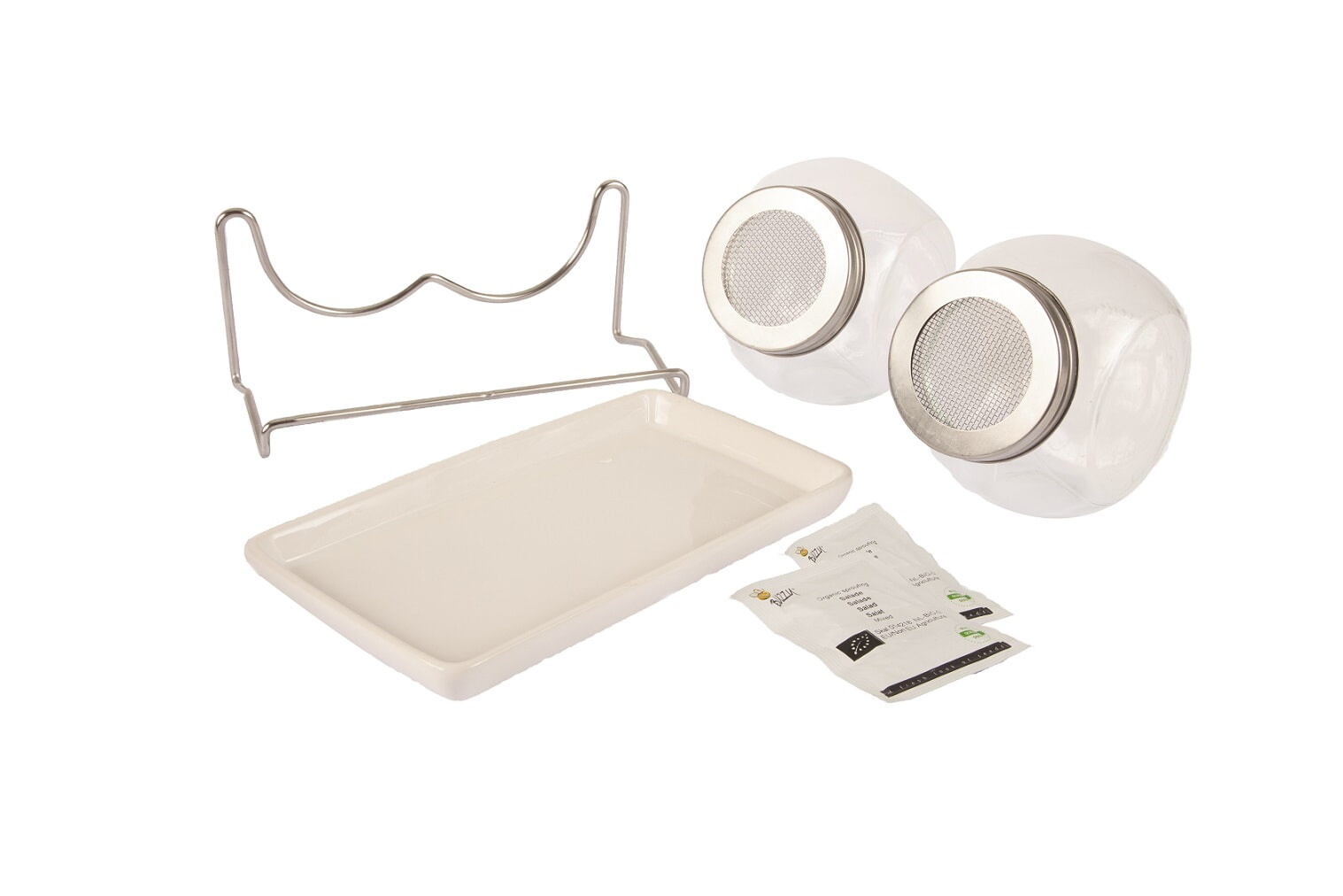 Organic Sprouting Duo pot met schaal