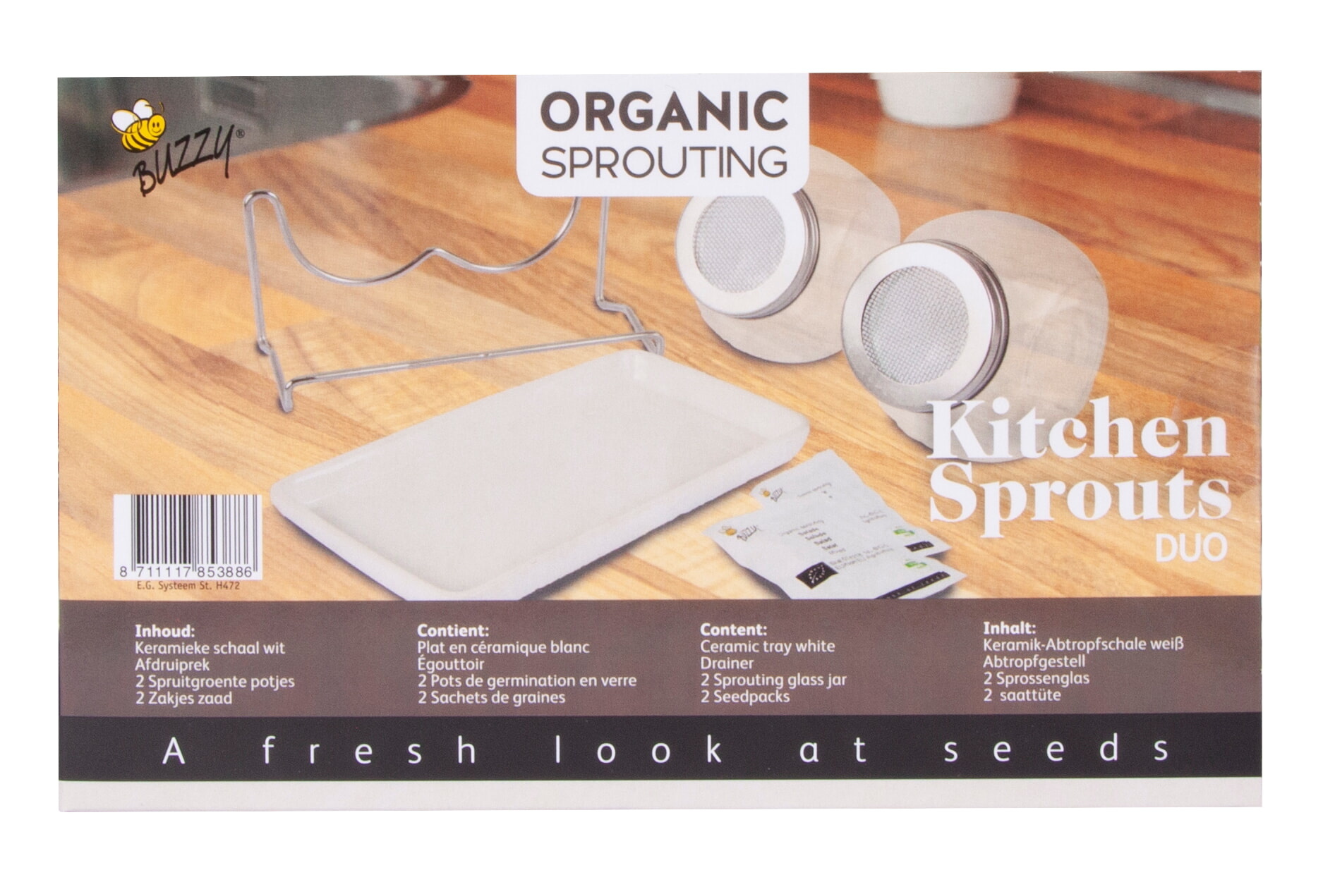 Organic Sprouting Duo pot met schaal