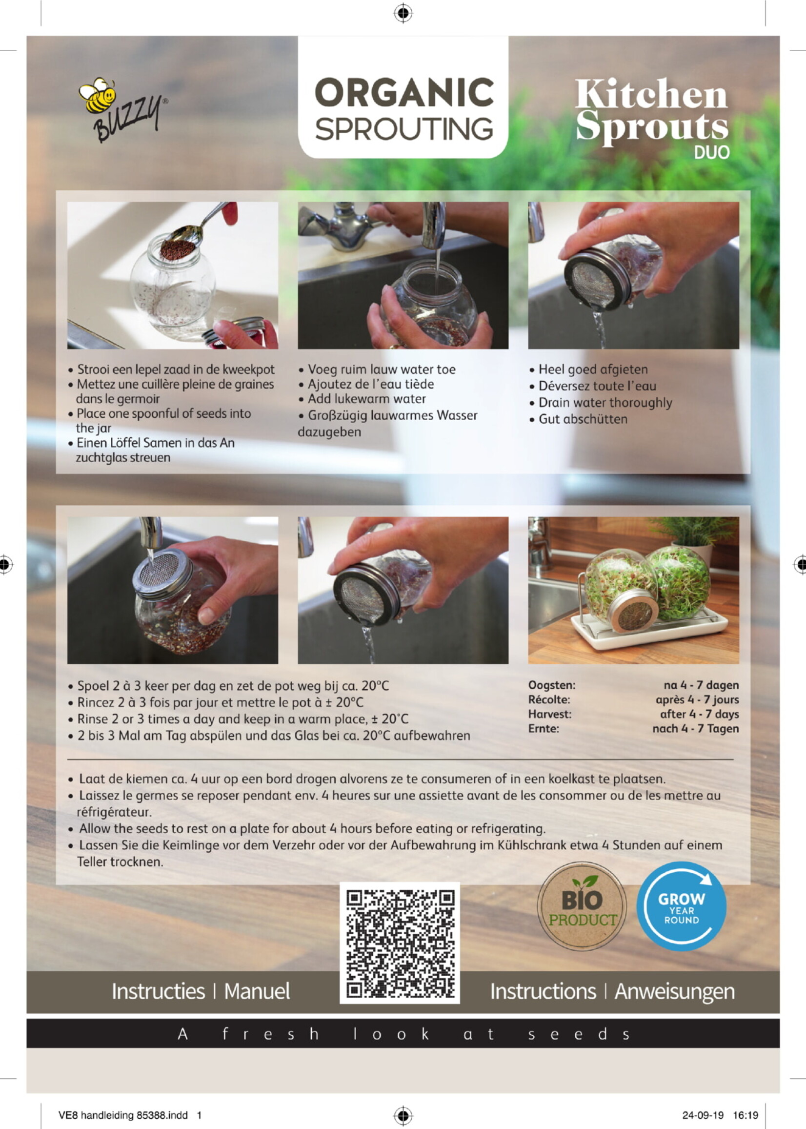 Buzzy Organic Sprouting Duo pot with dish