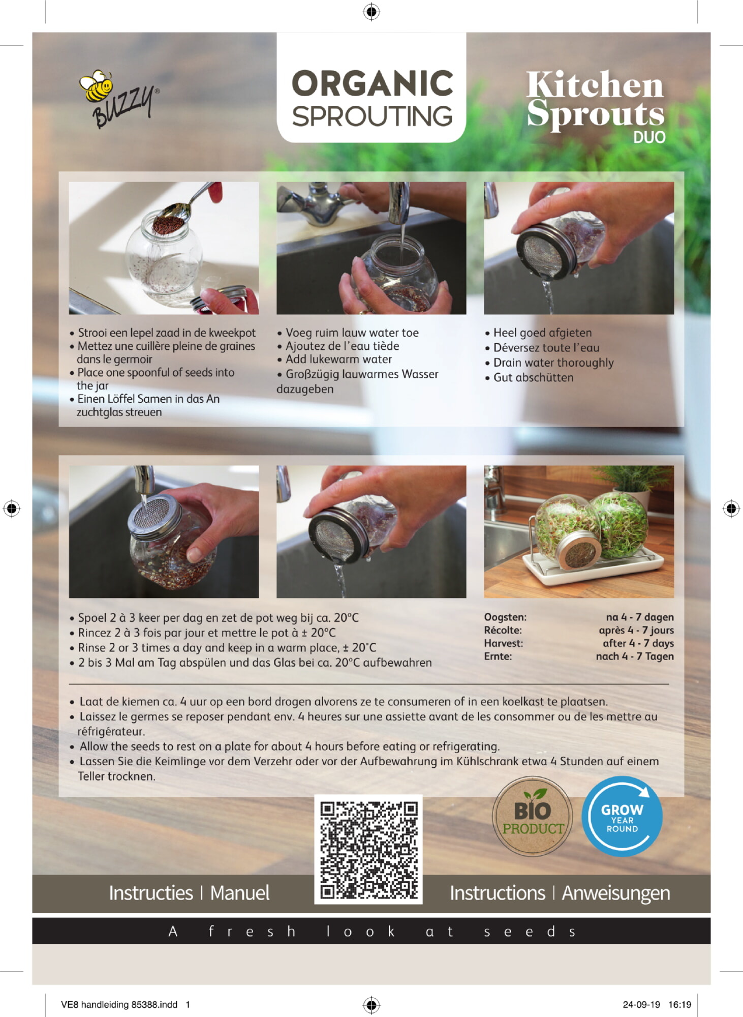 Organic Sprouting Duo pot met schaal