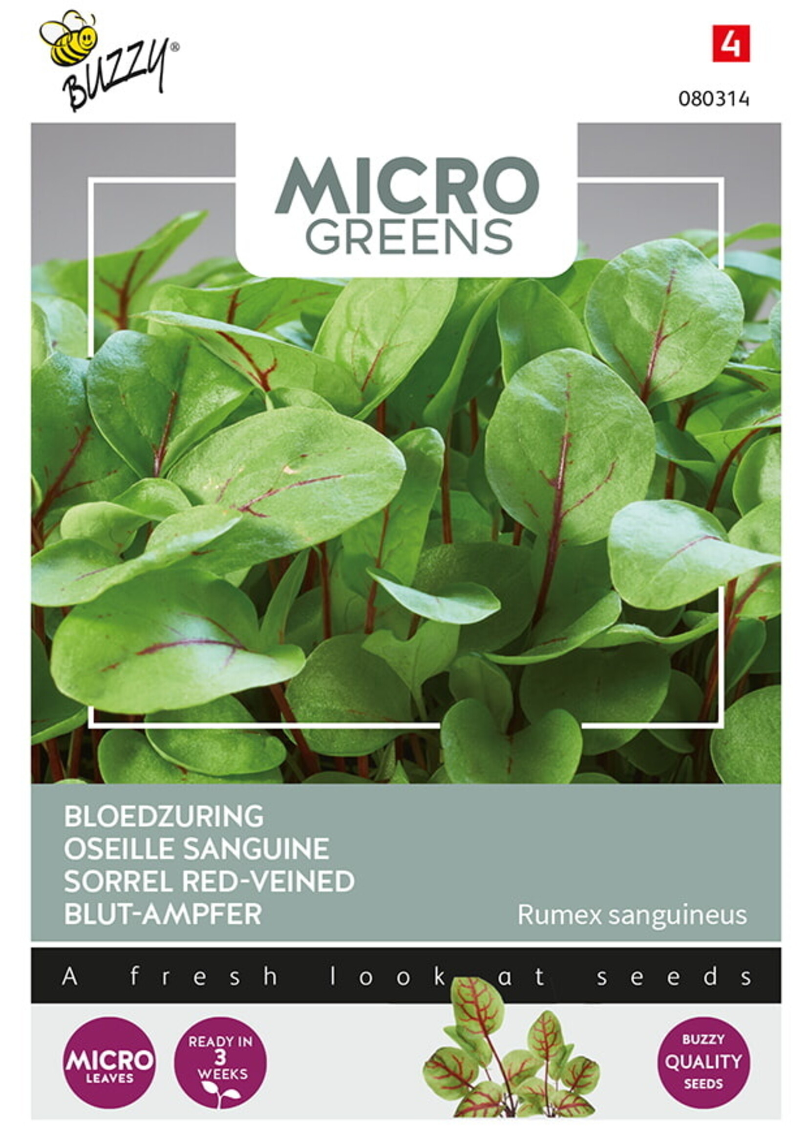 Buzzy Microgreens Sorrel Red-Veined