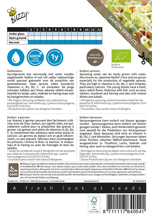 Organic Sprouting Daikonkers
