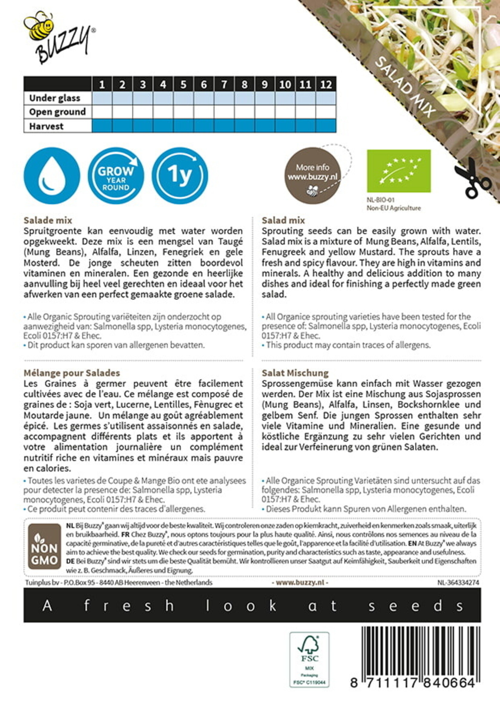 Buzzy Organic Sprouting Salad mix