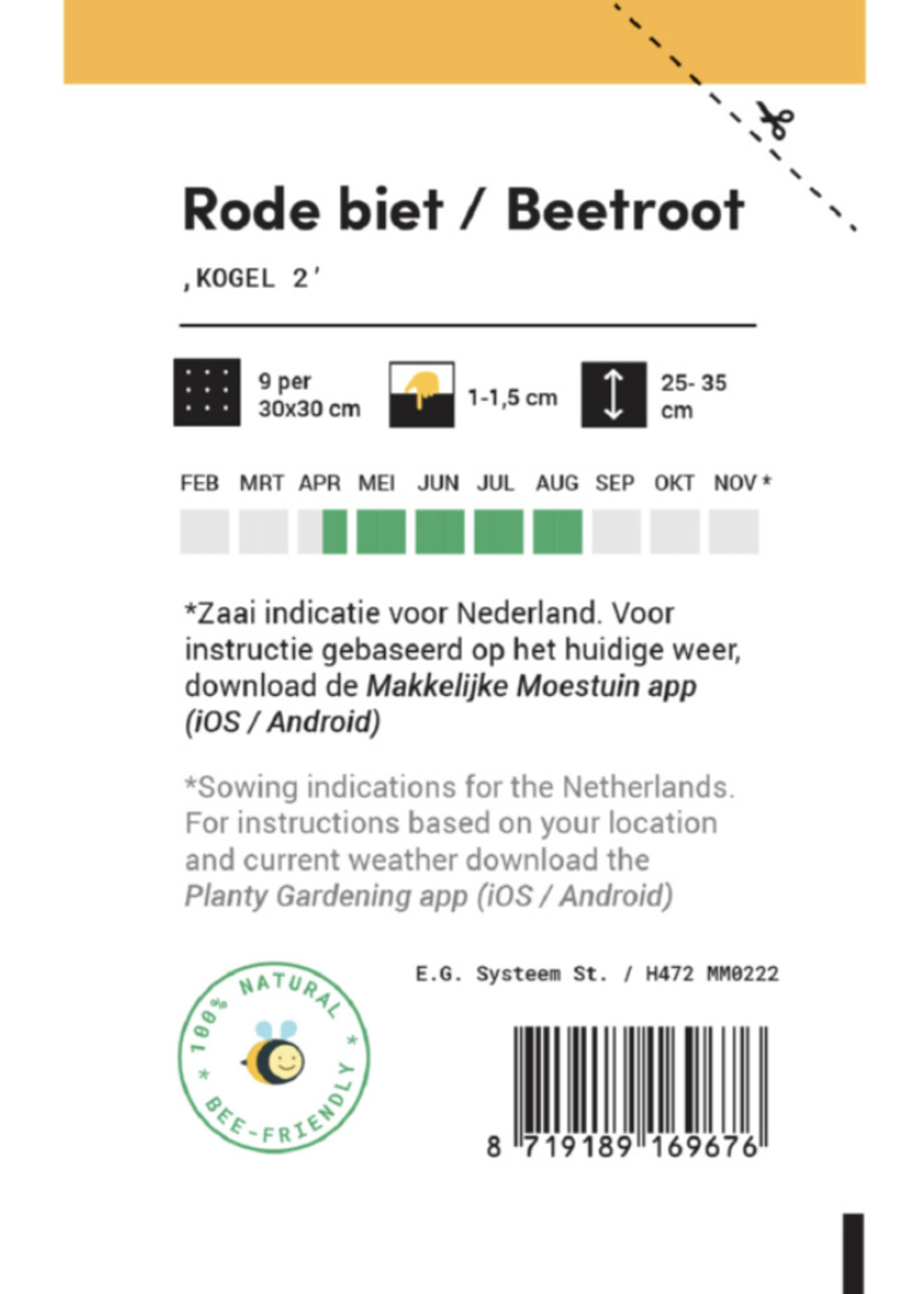 Makkelijke Moestuin Rode biet
