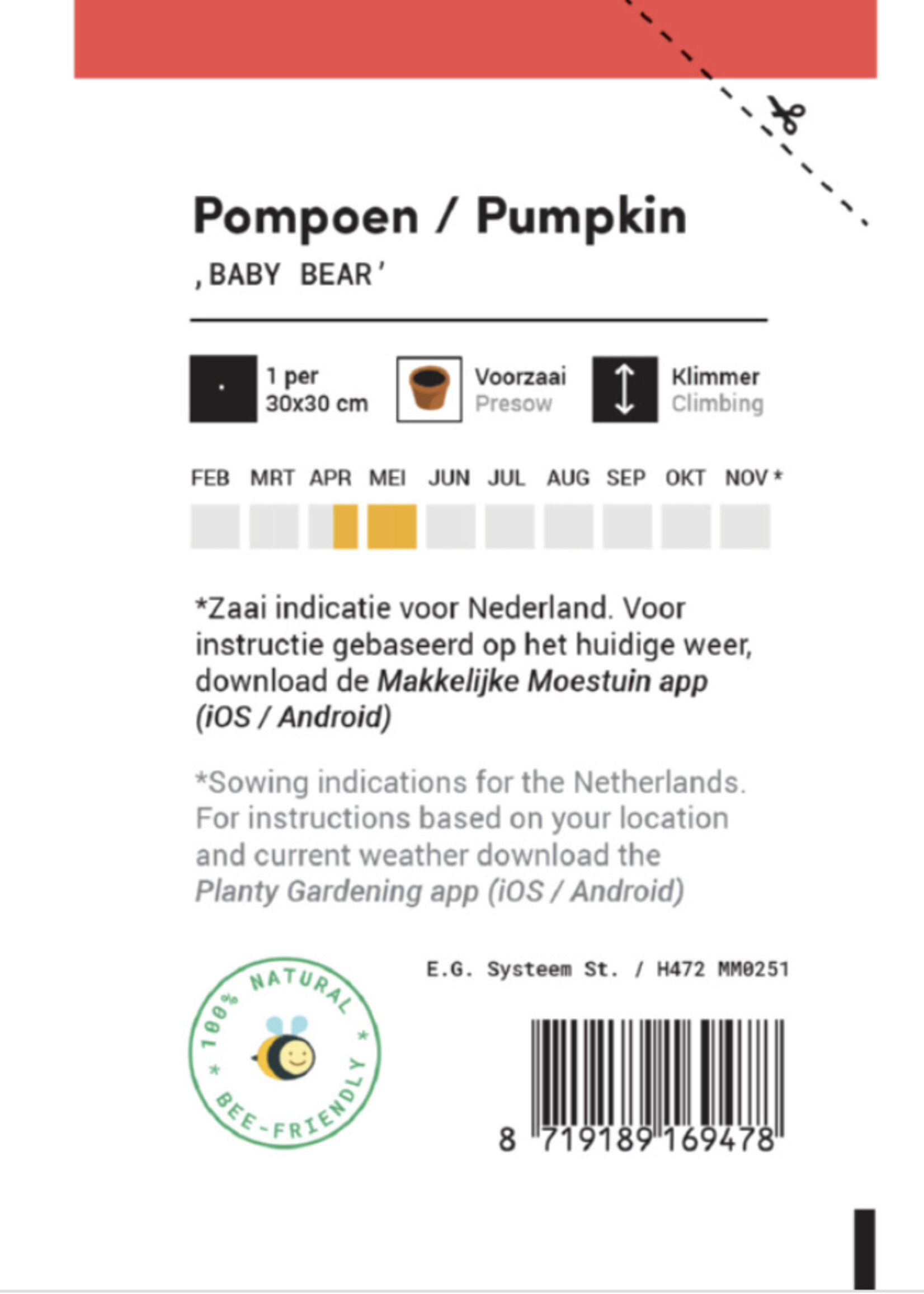 Makkelijke Moestuin Baby pumpkin