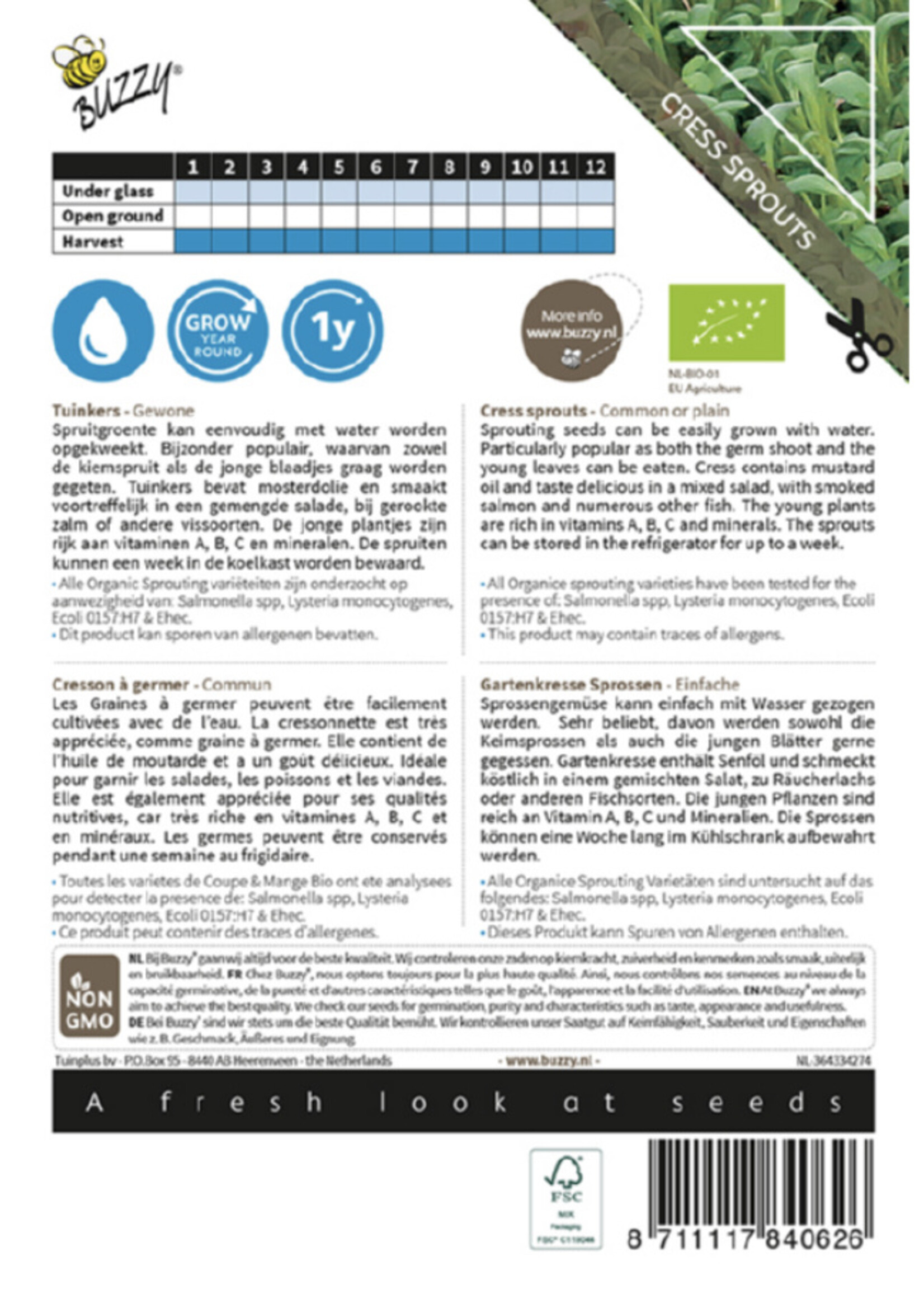 Buzzy Organic Cress sprouts
