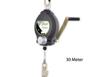 Valblok met 30 meter staalkabel en reddingsfunctie