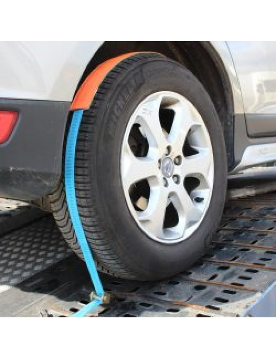 Spanband voor auto transport met rubber beschermhoes