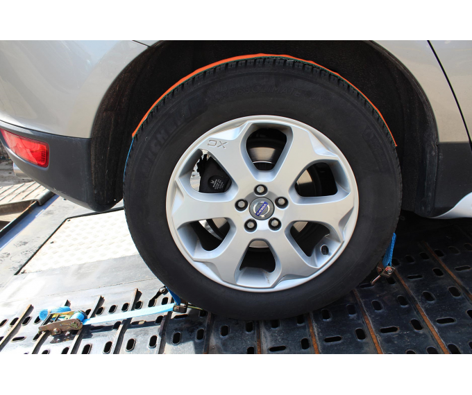 Spanband voor auto transport met rubber beschermhoes