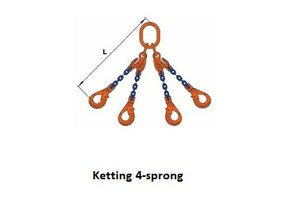 PEWAG Grade 100 ketting 4-sprong 6mm