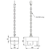 Lasthaak voor heftruck 1000kg dubbele vork