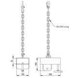 Lasthaak voor heftruck 2500kg dubbele vork