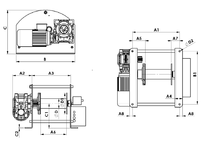 Gebuwin elektrische e-Winch lier 3000 kg