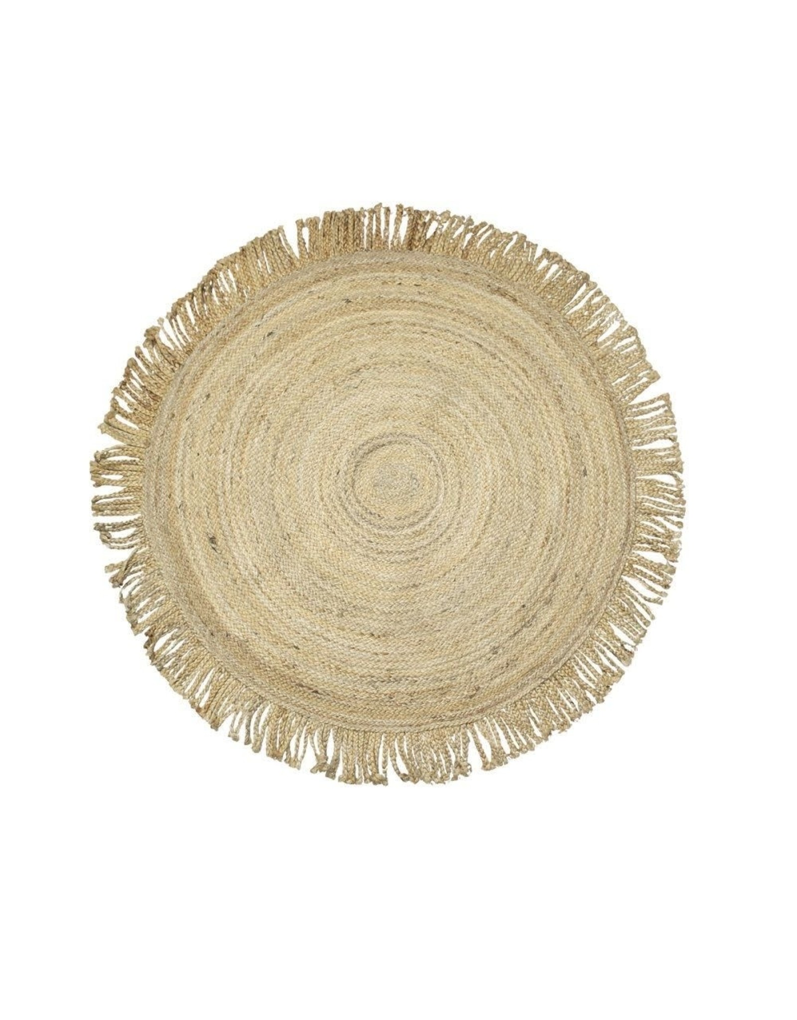 jute vloerkleed met franjes naturel