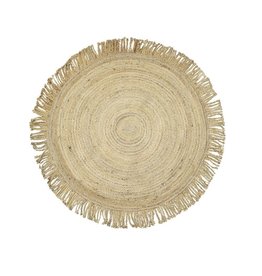 jute vloerkleed met franjes naturel