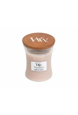Woodwick geurkaars medium vanilla & sea salt