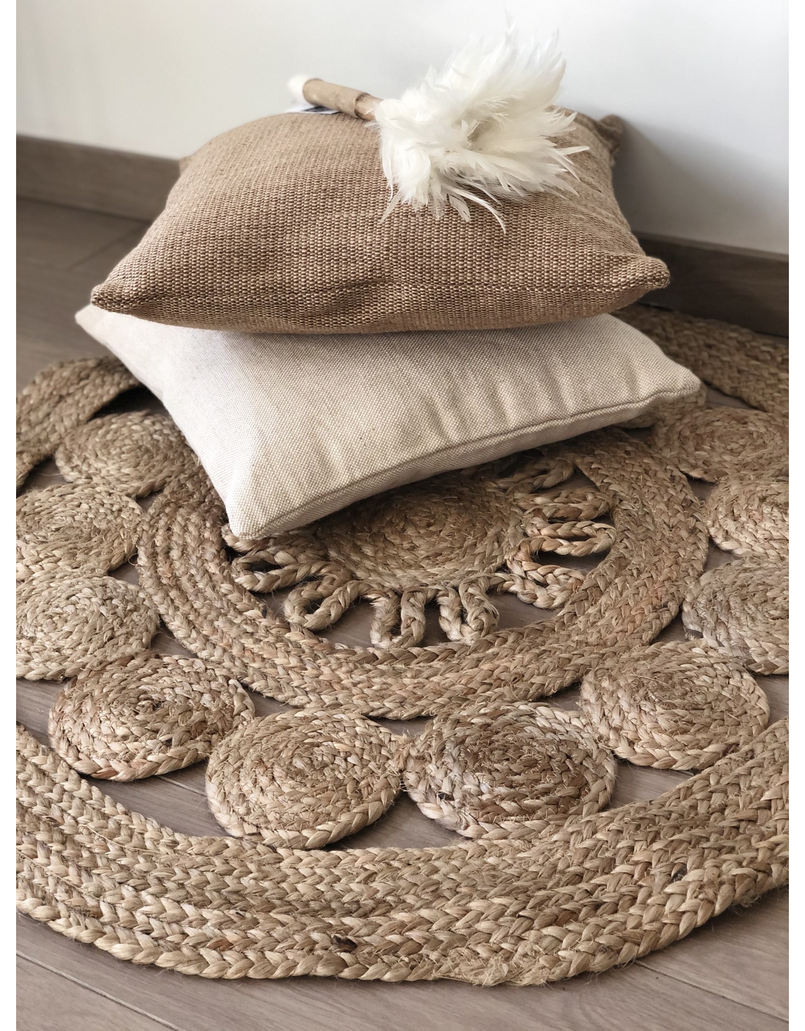 Berchique jute vloerkleed met print 90cm