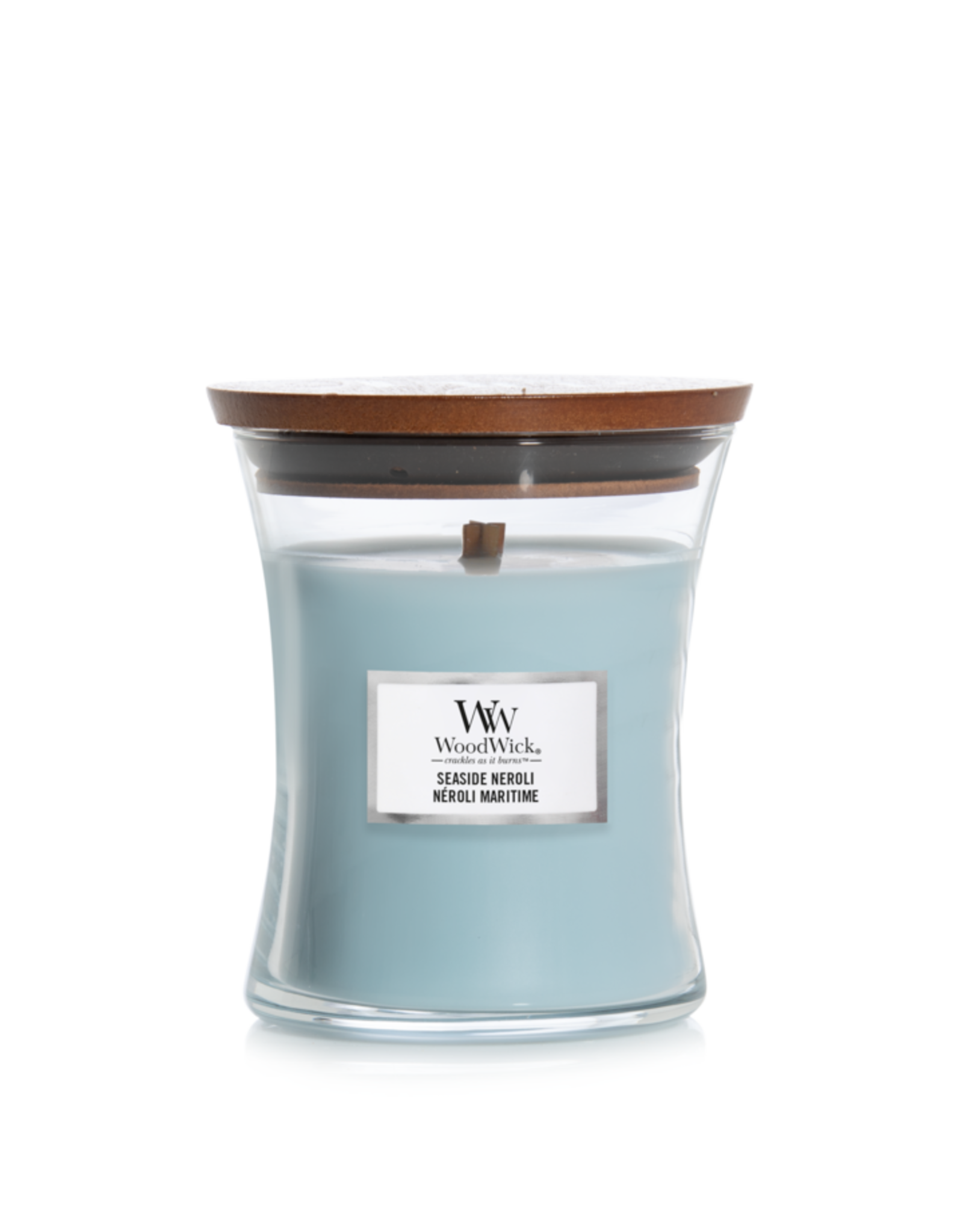 Woodwick geurkaars klein seaside neroli