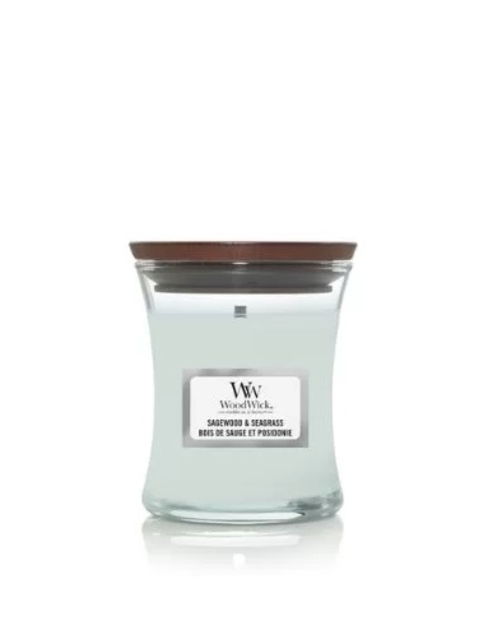 Woodwick geurkaars klein  Sagewood&seagrass