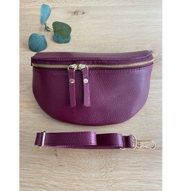 Guiliano Bumbag leer bordeaux