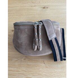 Guiliano bumbag suede leer studs taupe