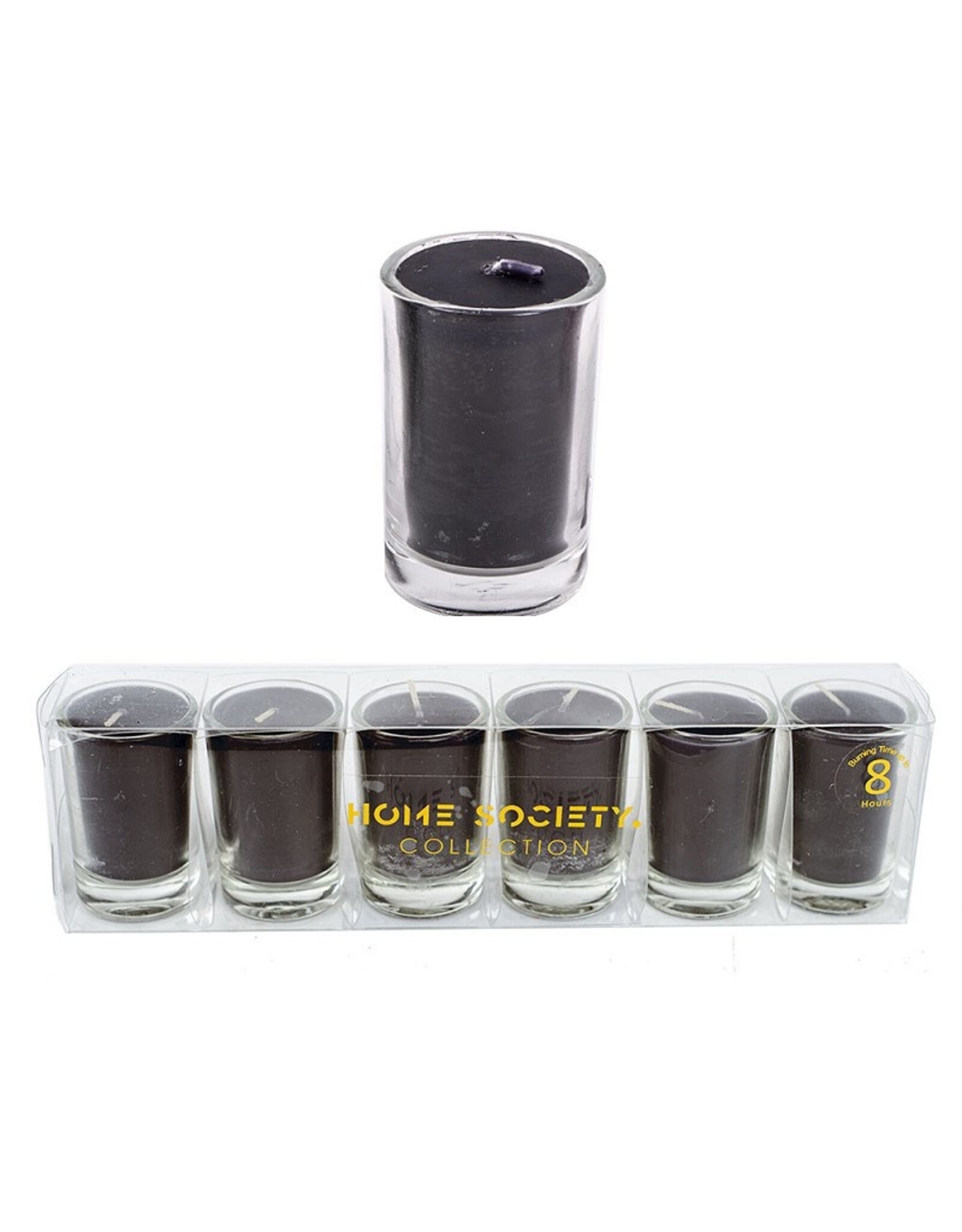 HS votive candle zwart set 6