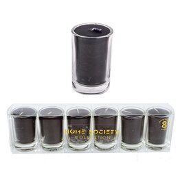 HS votive candle zwart set 6