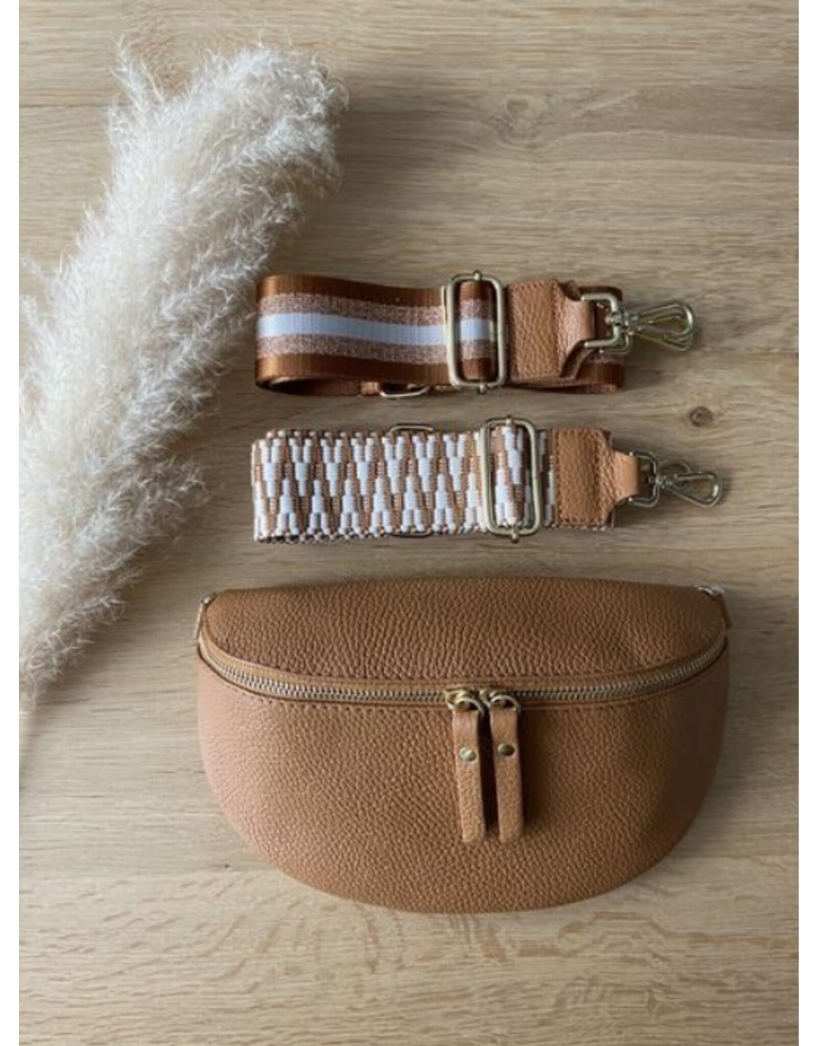 Guiliano Bumbag leer donker taupe