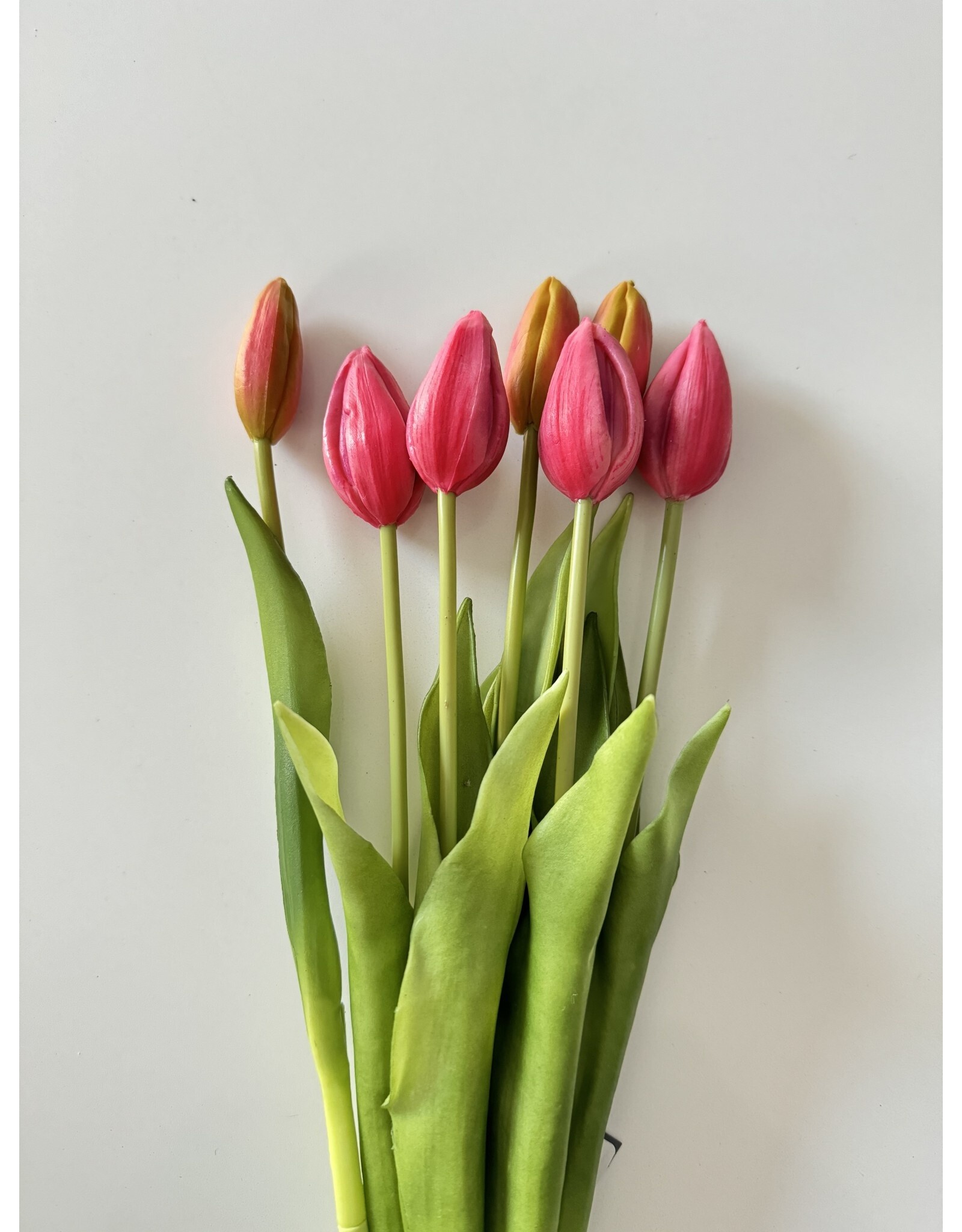 Vintage & More bundel tulpen knoop dark pink
