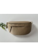 Guiliano bumbag leer met rits beige