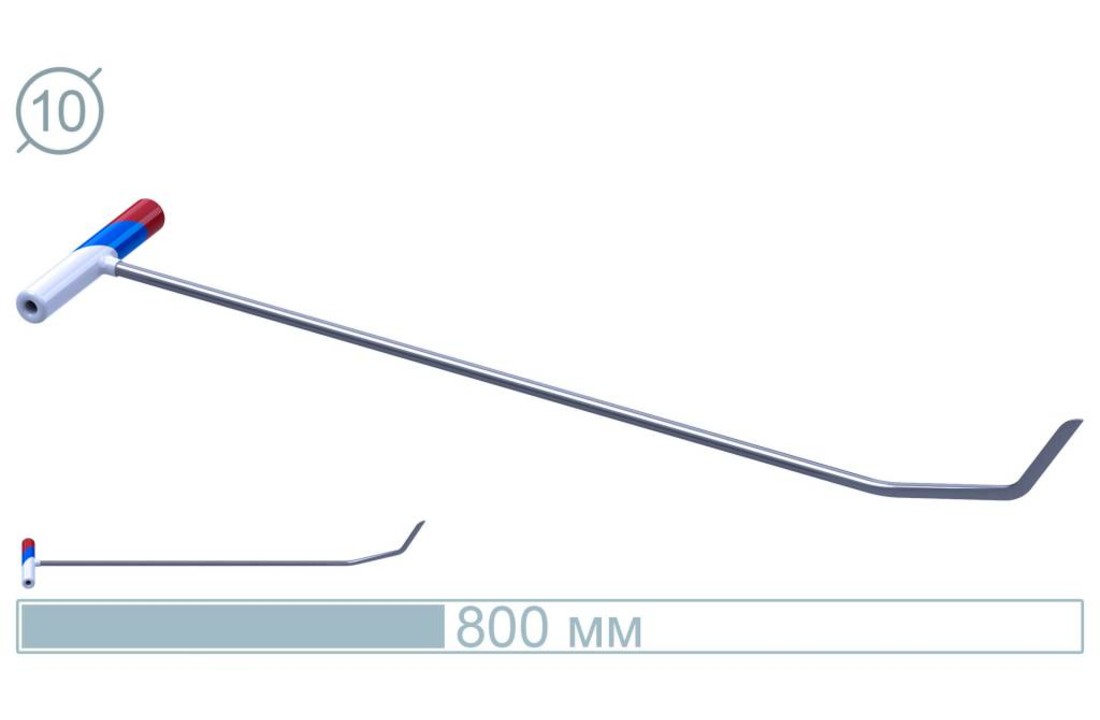 Coltello a 60° con asta in acciaio da 80 cm