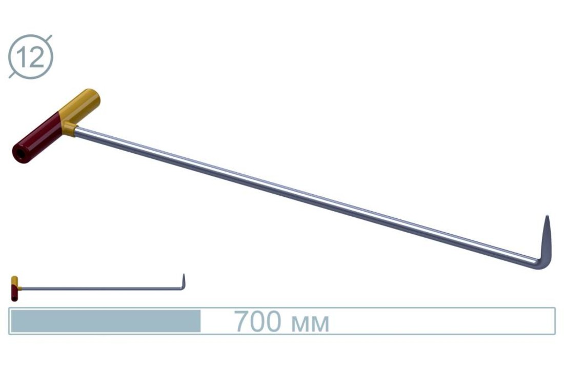 70 CM Stainless Steel 90° Ball Rod – Essential PDR Tool