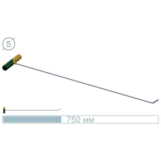 Varilla de Acero Inoxidable 75 CM 45° - Herramienta PDR Esencial para Profesionales