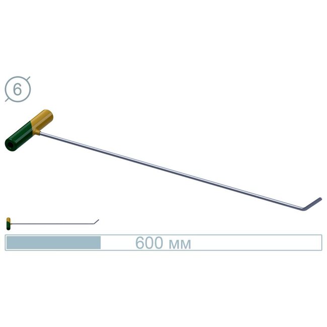 Varilla de Acero Inoxidable 60 CM 45° Plana - Herramienta PDR Profesional
