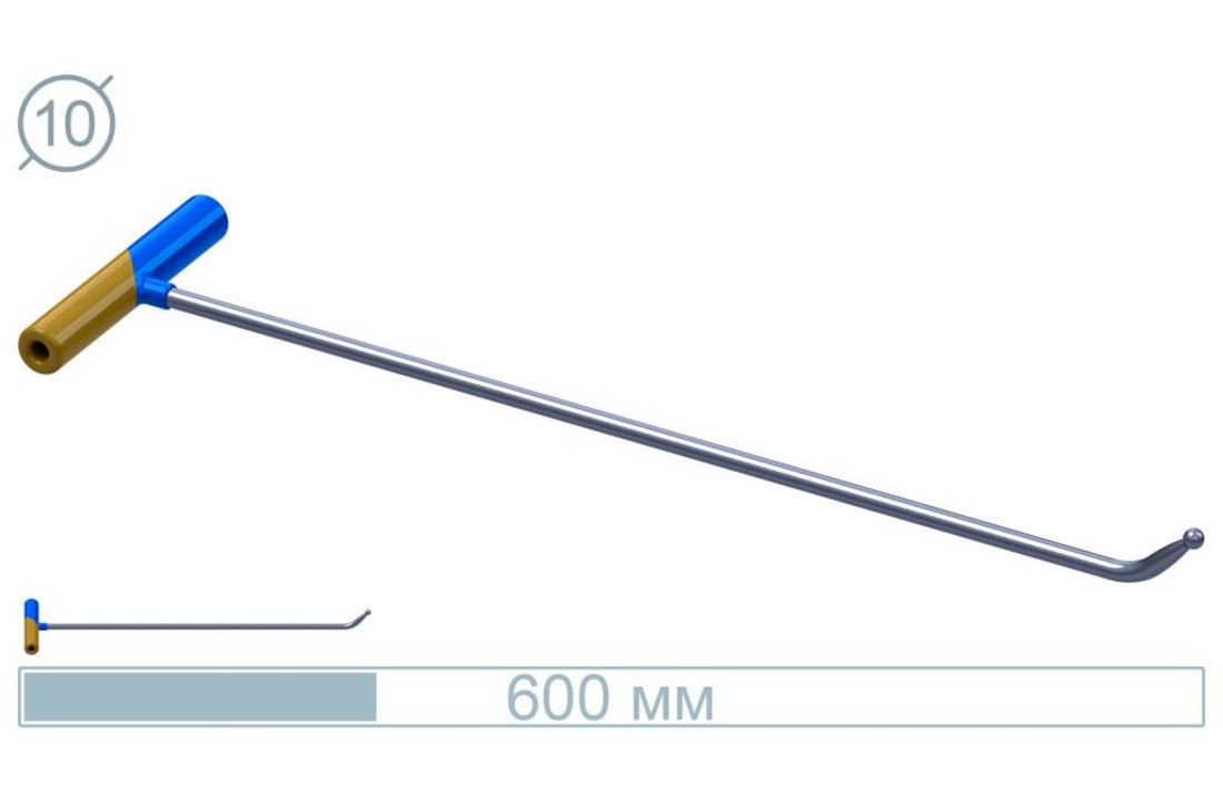 Pręt ze Stali Nierdzewnej 60 CM 45° Kugel – Strumento PDR Professionale