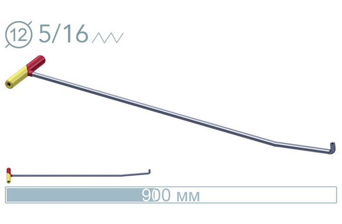 PDR Tool 90 cm 10° / 90° pointe vissable tige