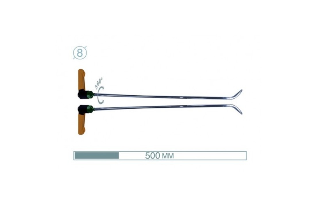 12025-2 Set (2pcs) 50 cm, ø8 mm UZS Tool, handvat verstelbaar