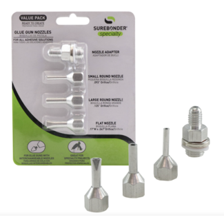 Surebonder Nozzle Assortment - Flat and Round Glue Gun Nozzles