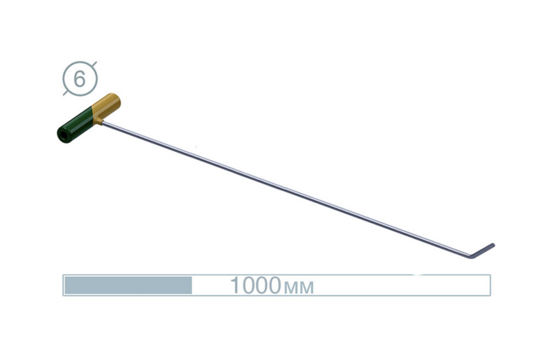 100 CM Edelstahlstab 45° Flach ø6 MM – PDR-Werkzeug für Profis